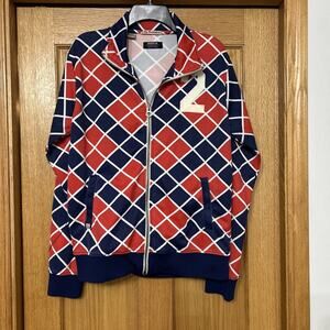 SCOTCH AND SODA Red White And Blue Chess jacket full zip Large